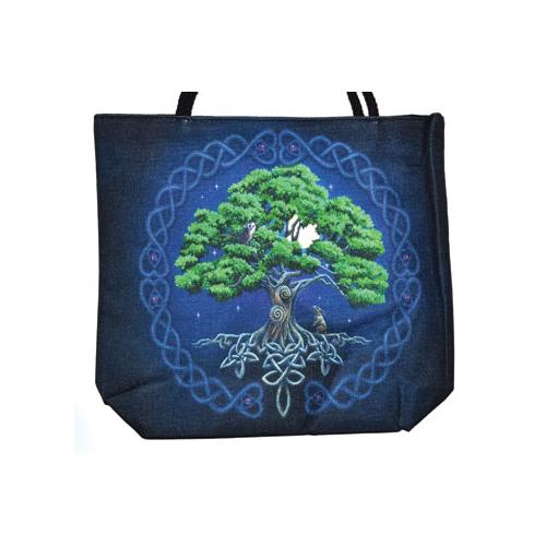 14" X 16" Tree Of Life Jute Tote Bag