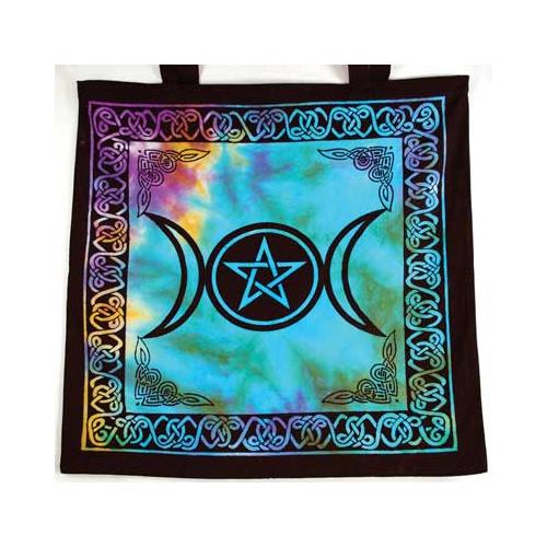 Triple Moon Pentagram Tote Bag