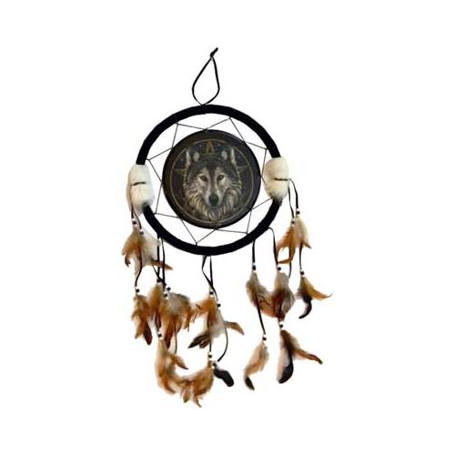 Wolf Dream Catcher 13"