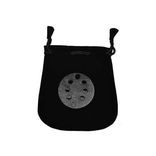 Moon Phases Velveteen Black Bag  5"