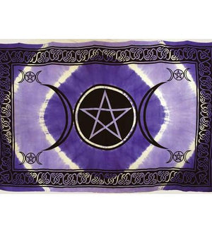 Purple Triple Moon Pentagram Tapestry 72" X 108"